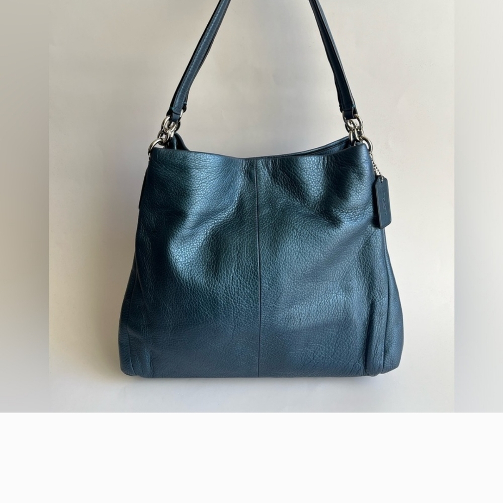 Coach Dark Blue Leather Shoulder Bag